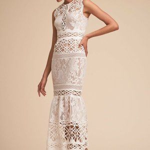 ML Monique Lhuillier White Floral Lace Dress